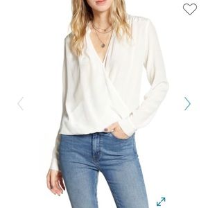 Splendid mix media silk shirt.